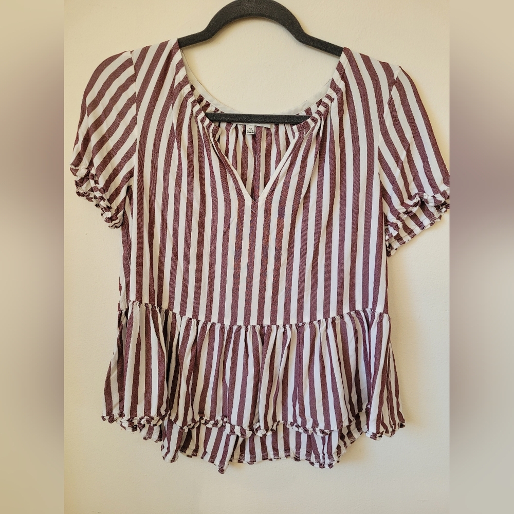 Madewell Striped Peplum top - Picture 3 of 5